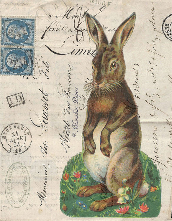 Decoupage Paper - Monahan Papers- E0085 - Mr. Bunny - 11X17