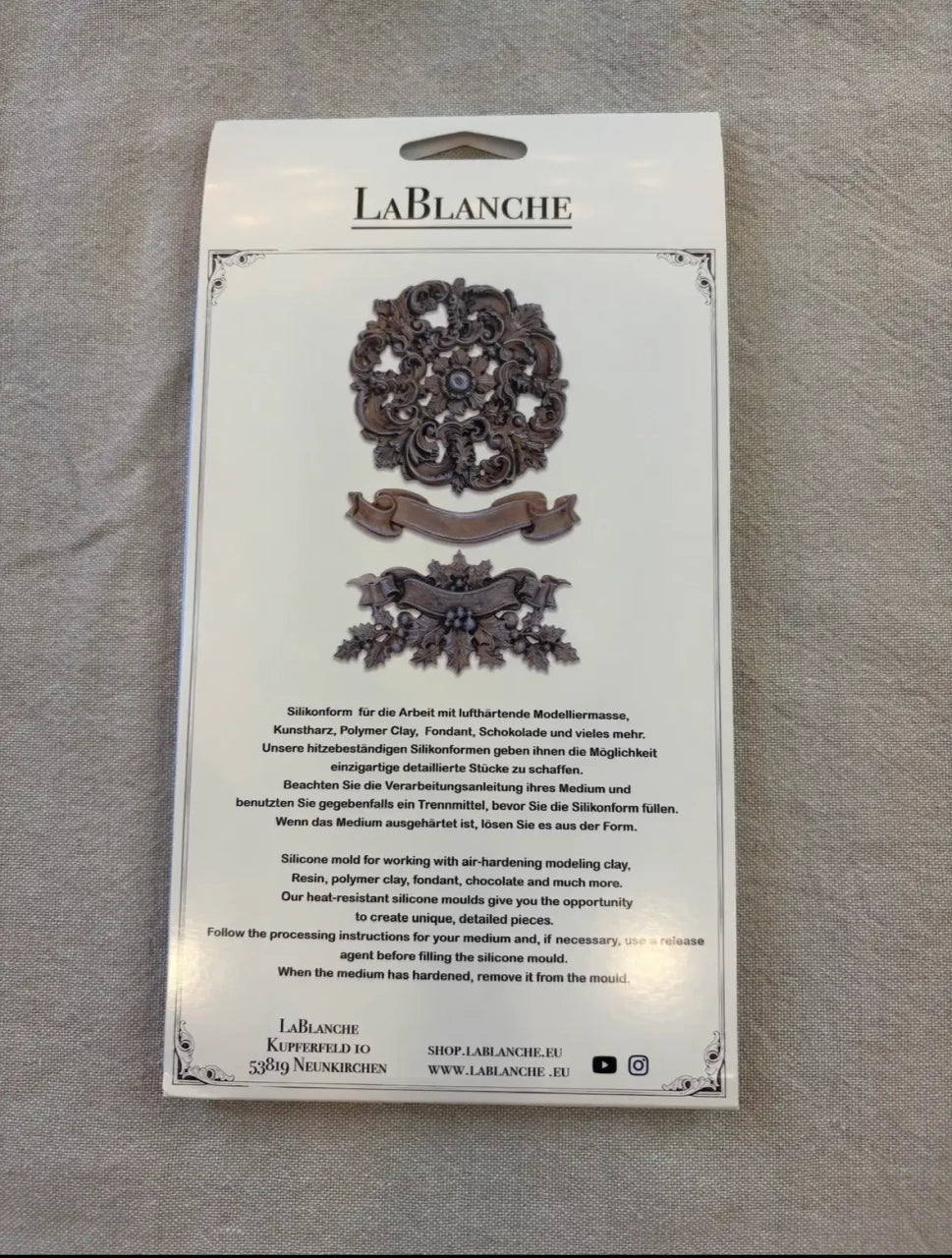 Decor Moulds - LaBlanche - Ilex Banner 5"x8" - LBMF136