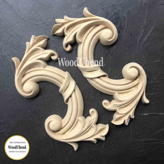 WooduBend Moulding - WUB1017 (Pack of 2) - Crescents - 6.89"x 3.15"