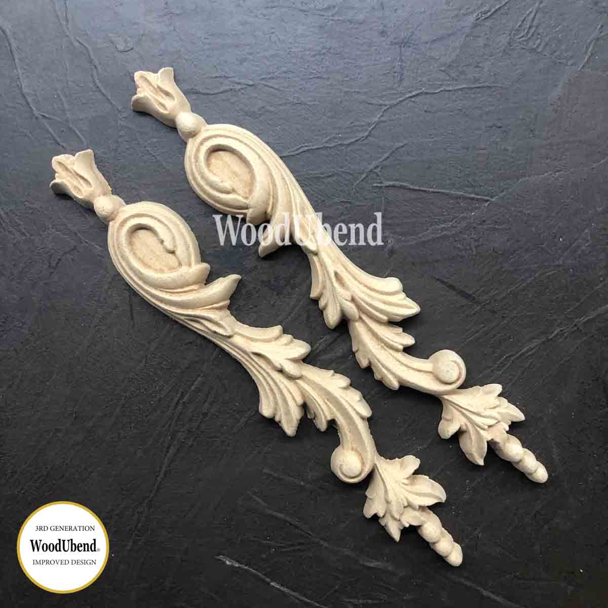 WooduBend Moulding - WUB1304 (Pack of 2) - Decorative Drops - 9.25"x 1.38"