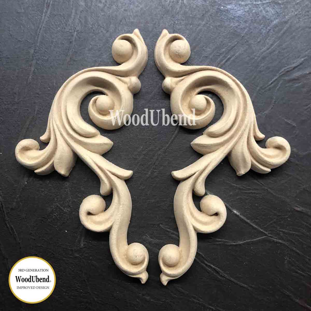 WooduBend Moulding - WUB1386-7(Pack of 2) - Decorative Scrolls - 7.09"x 5.51"