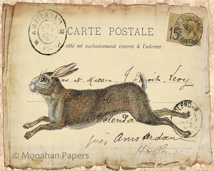 Decoupage Paper - Monahan Papers- SPS0672 Running Hare - 11x17