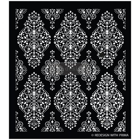 Stencils - Redesign - Diamond Flourish - 17.25" x 21" - 16ml mylar