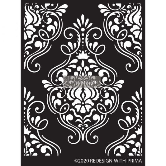 Stencils - Redesign - Flourish Emblem -  9" x 13.5" - 16ml mylar