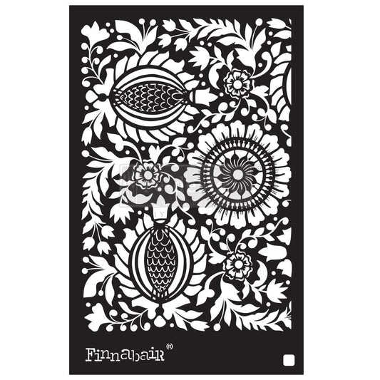 Stencils - Redesign - Folk Florals (Finnabair) -  6" x 9" - 16ml mylar