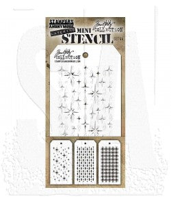Stencils - Tim Holtz - THMST044 - Mini Shifter (Sparkle, Gingham, Diamond Dot) 3-1/8"x 6-1/4