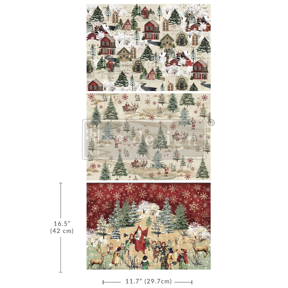 Decoupage Paper - Redesign - 11.7" x 16.5"(A3)-Set of 3 - Whimsical Woodland